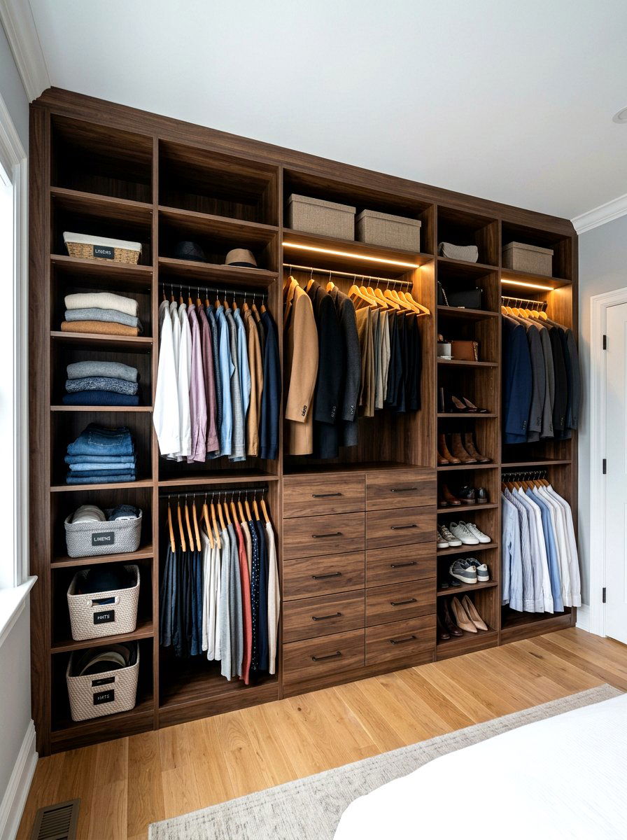 Wood laminate system - 30 kids closet system ideas