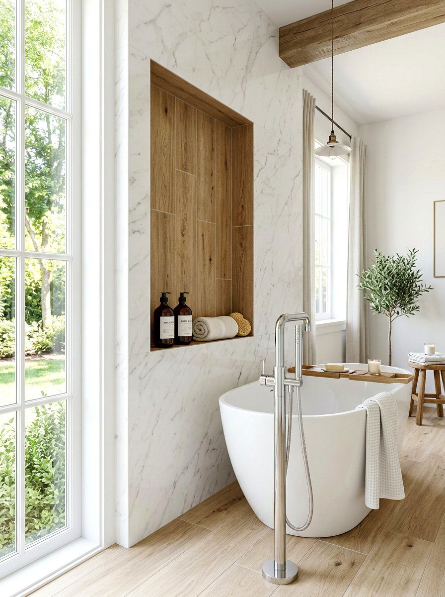 30 Tub Niche Ideas for Stylish Storage in Every Bathroom