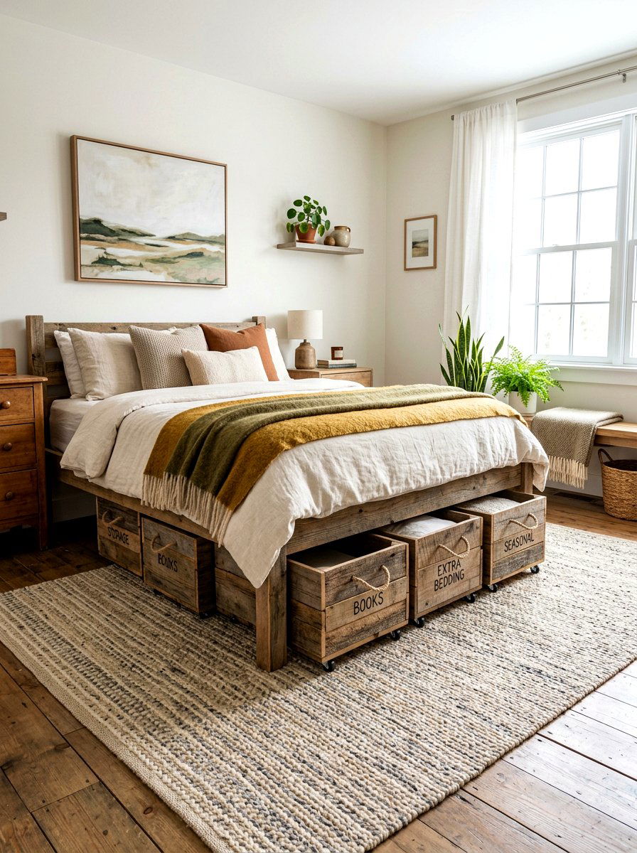 Wood pallet bins - 30 under bed storage aesthetic ideas