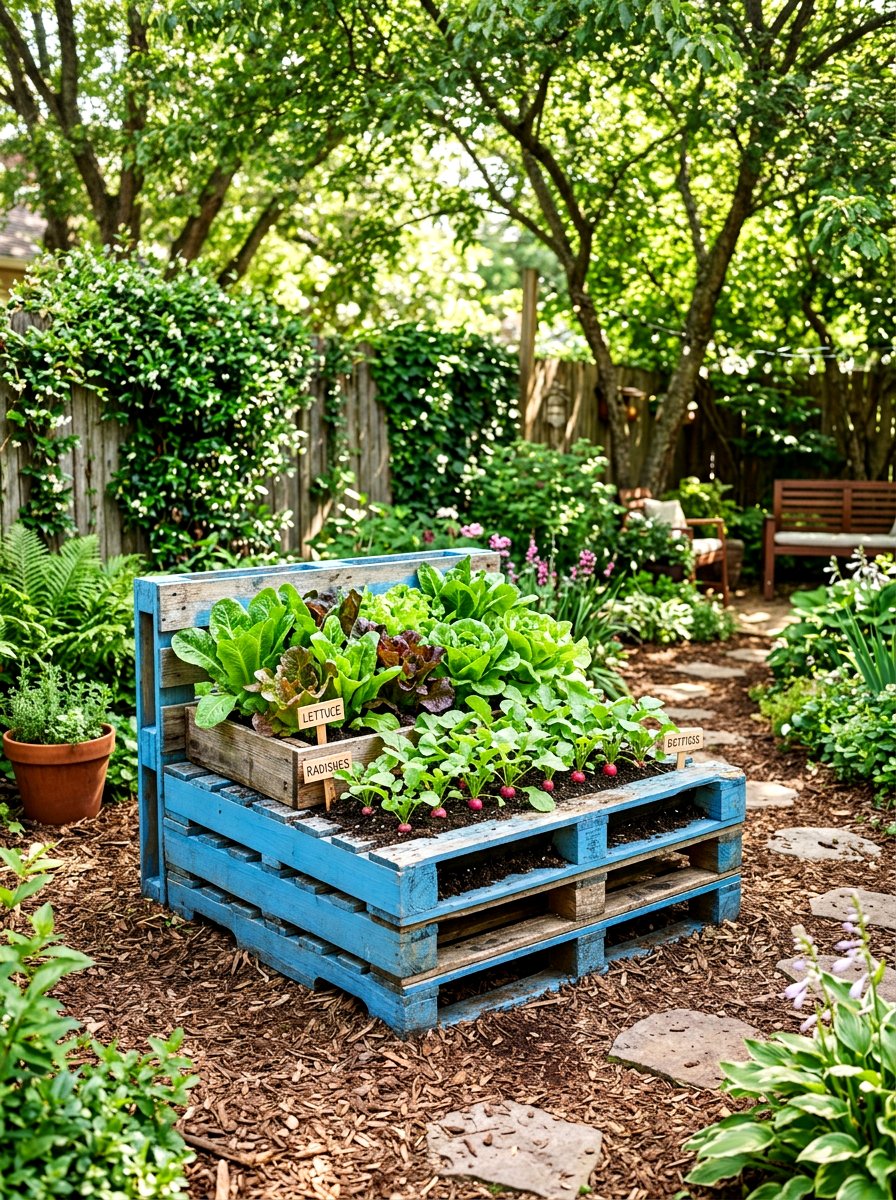 Wood pallet garden bed - 30 raised garden bed ideas
