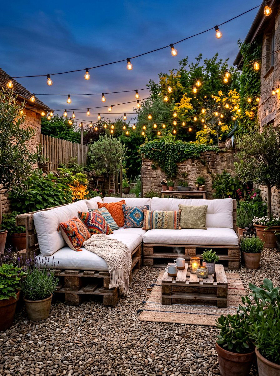 Wood pallet seating - 30 wooden patio furniture ideas