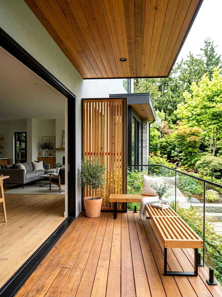 Wood porch accent - 30 stoop decor ideas