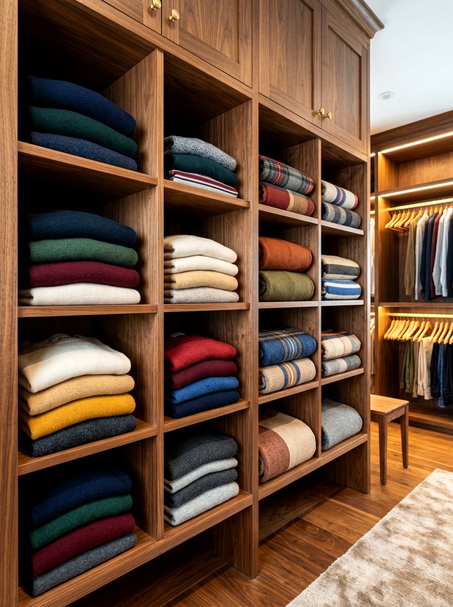 Wood shelf dividers - 30 organizing a coat closet ideas