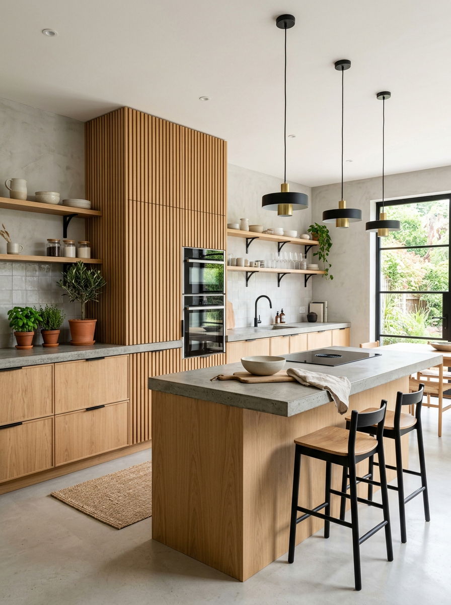 Wood slat appliance cover - 30 hidden toaster garage ideas aesthetic