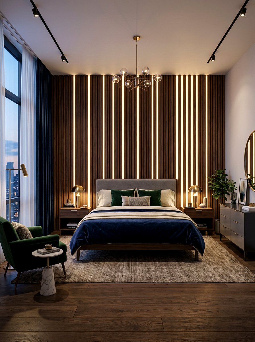 Wood slat wall led lights - 30 wood slat wall ideas