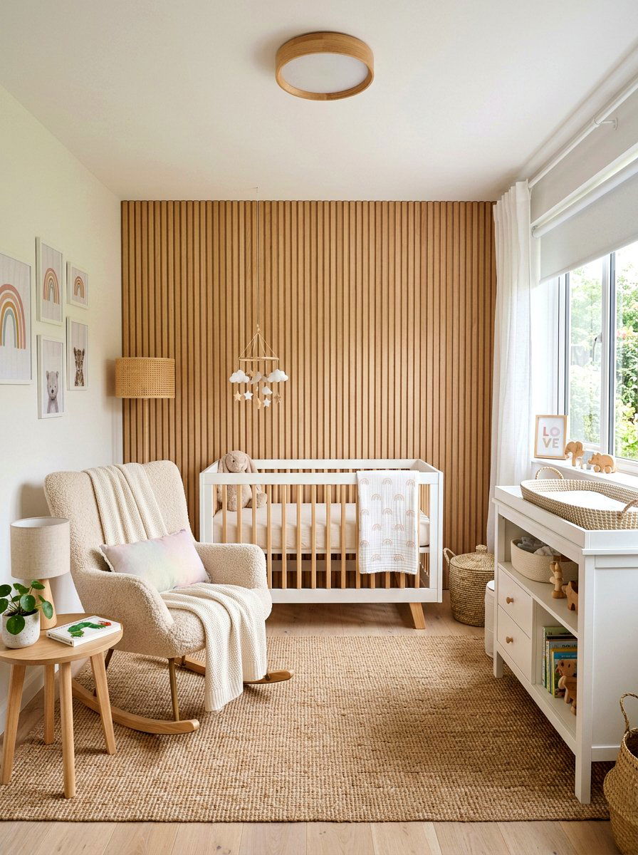 Wood slat wall nursery decor - 30 wood slat wall ideas