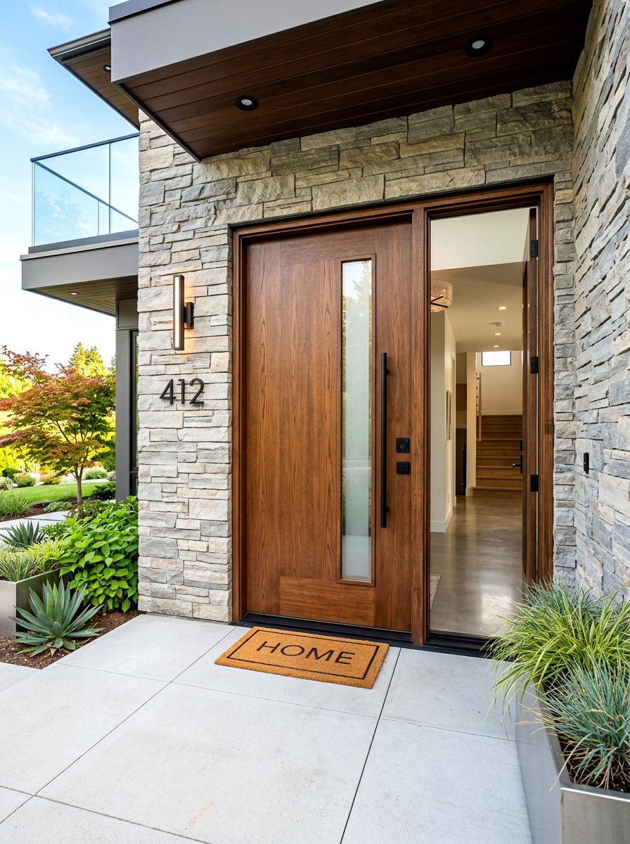 Wood stain front door - 30 front door color ideas