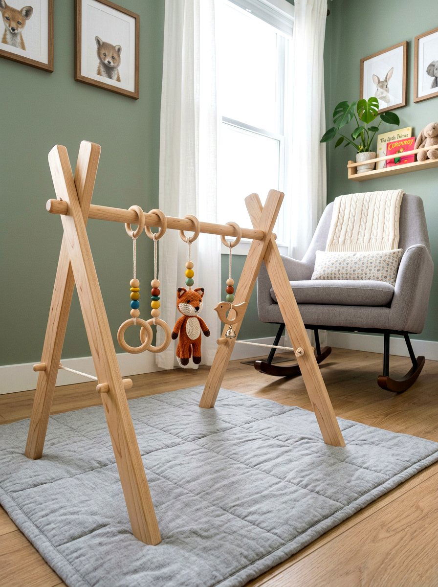 Wooden Activity Gym - 30 Scandinavian nursery ideas