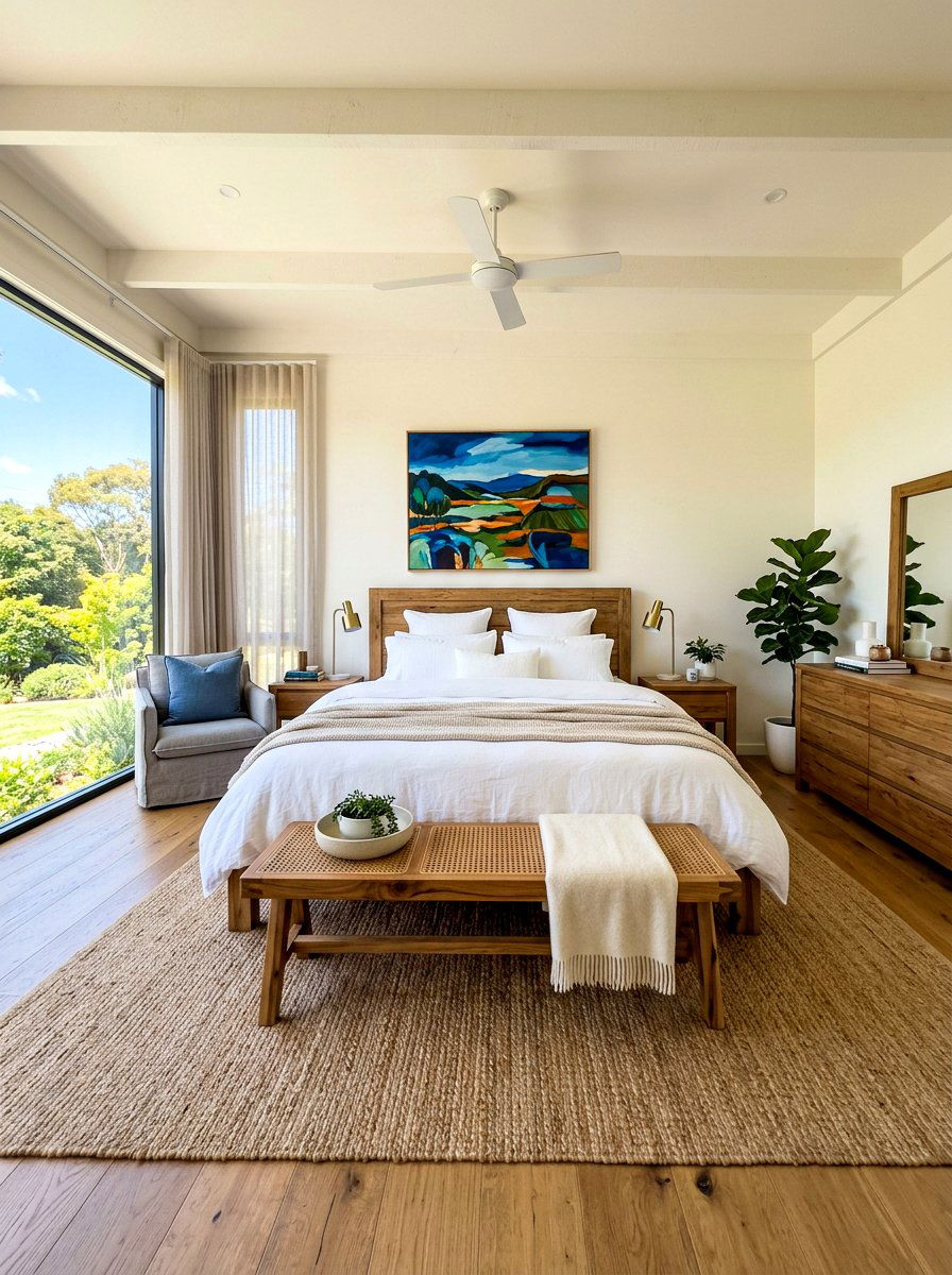 Wooden Bed Bench - 30 Hamptons bedroom ideas