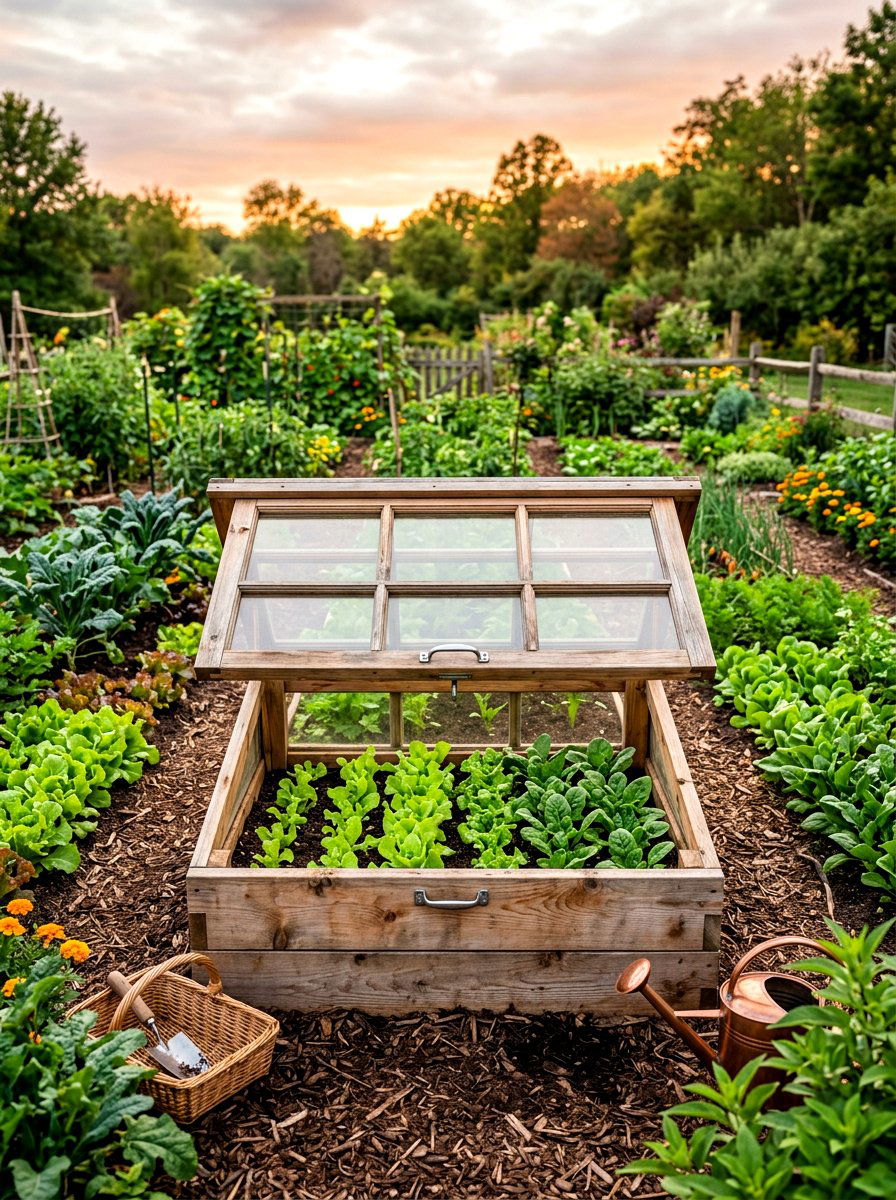Wooden Cold Frame - 30 mini greenhouse ideas