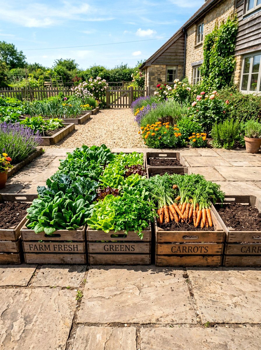 Wooden Crate Garden - 30 budget container garden ideas