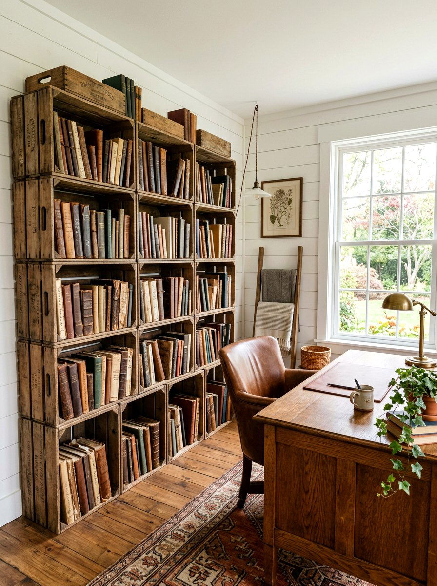 Wooden Crate Storage - 30 notebook storage ideas