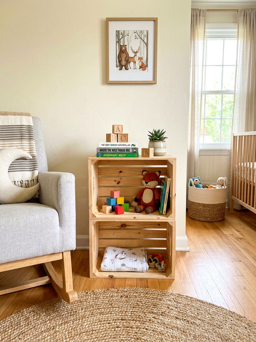 Wooden Crate Storage - 30 nursery storage ideas
