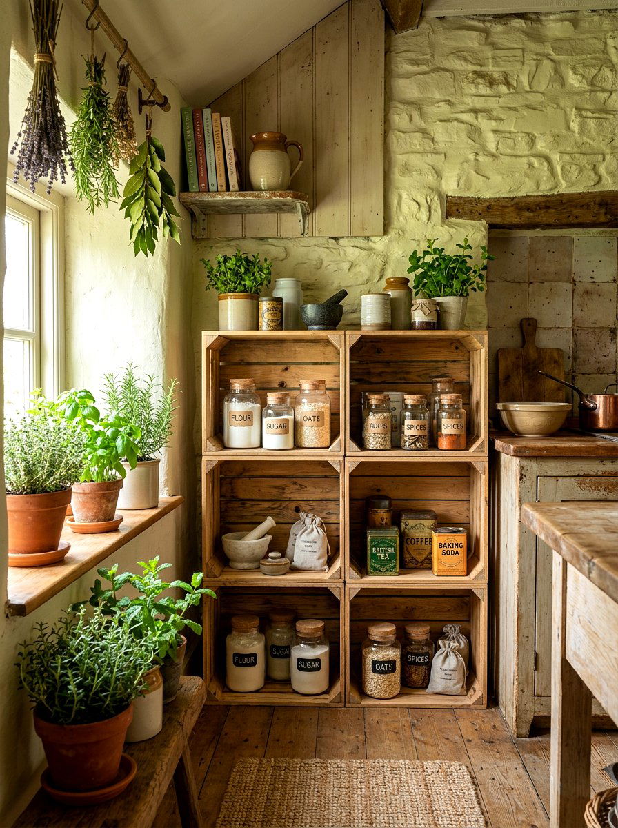 Wooden Crate Storage - 30 can storage ideas