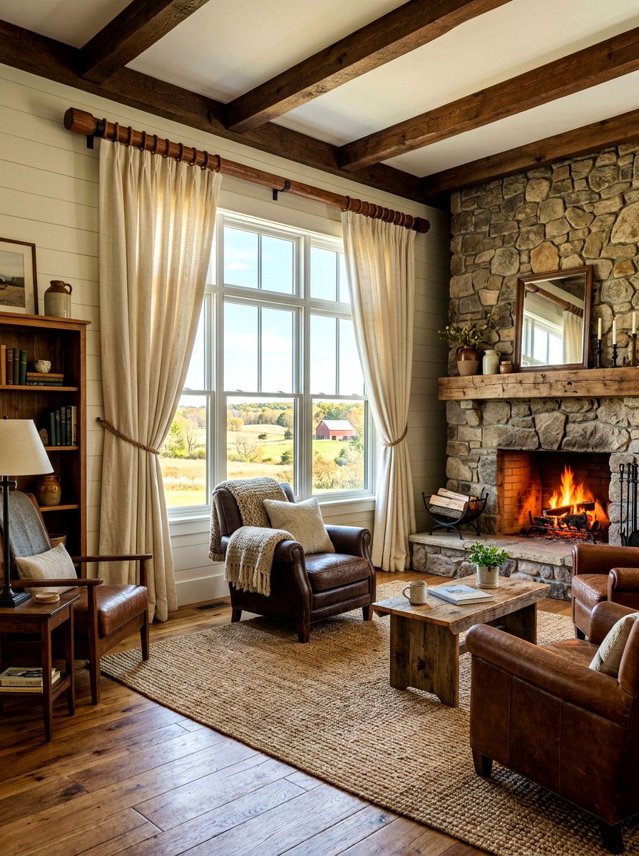 Wooden Curtain Rod - 30 curtain rod styling ideas