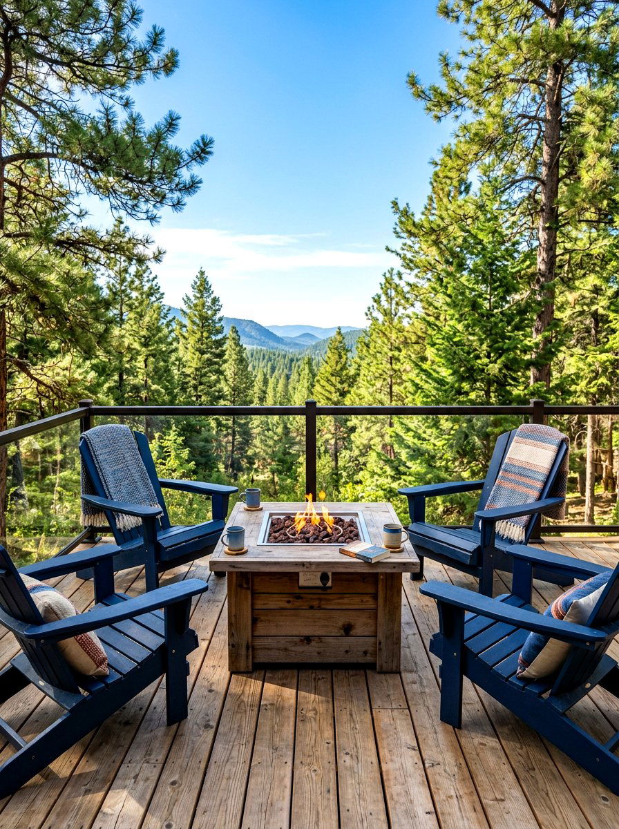 Wooden Deck Fire Table Setup - 30 fire table patio ideas