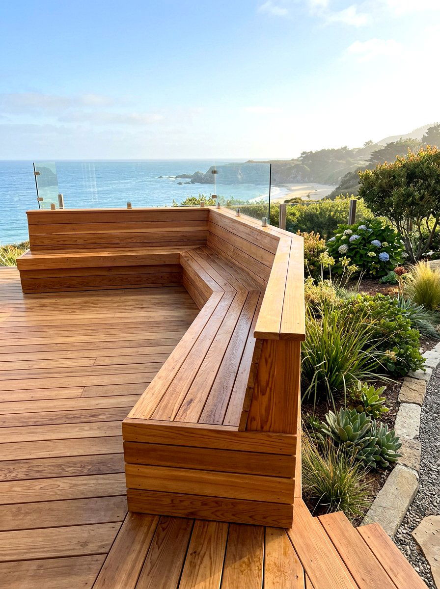 Wooden Deck Perimeter Seat Wall - 30 seat wall ideas