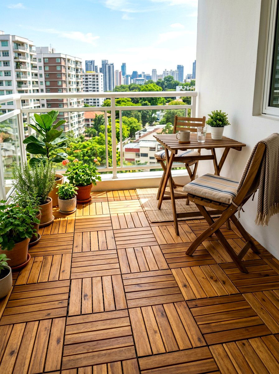 Wooden Deck Tile - 30 intimate patio ideas