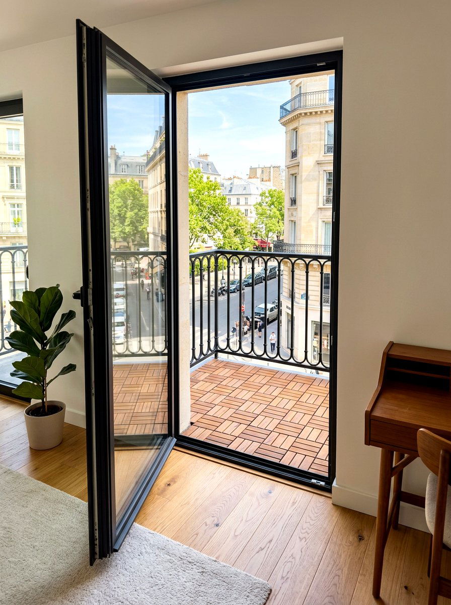 Wooden Deck Tiles - 30 Juliet balcony decor ideas