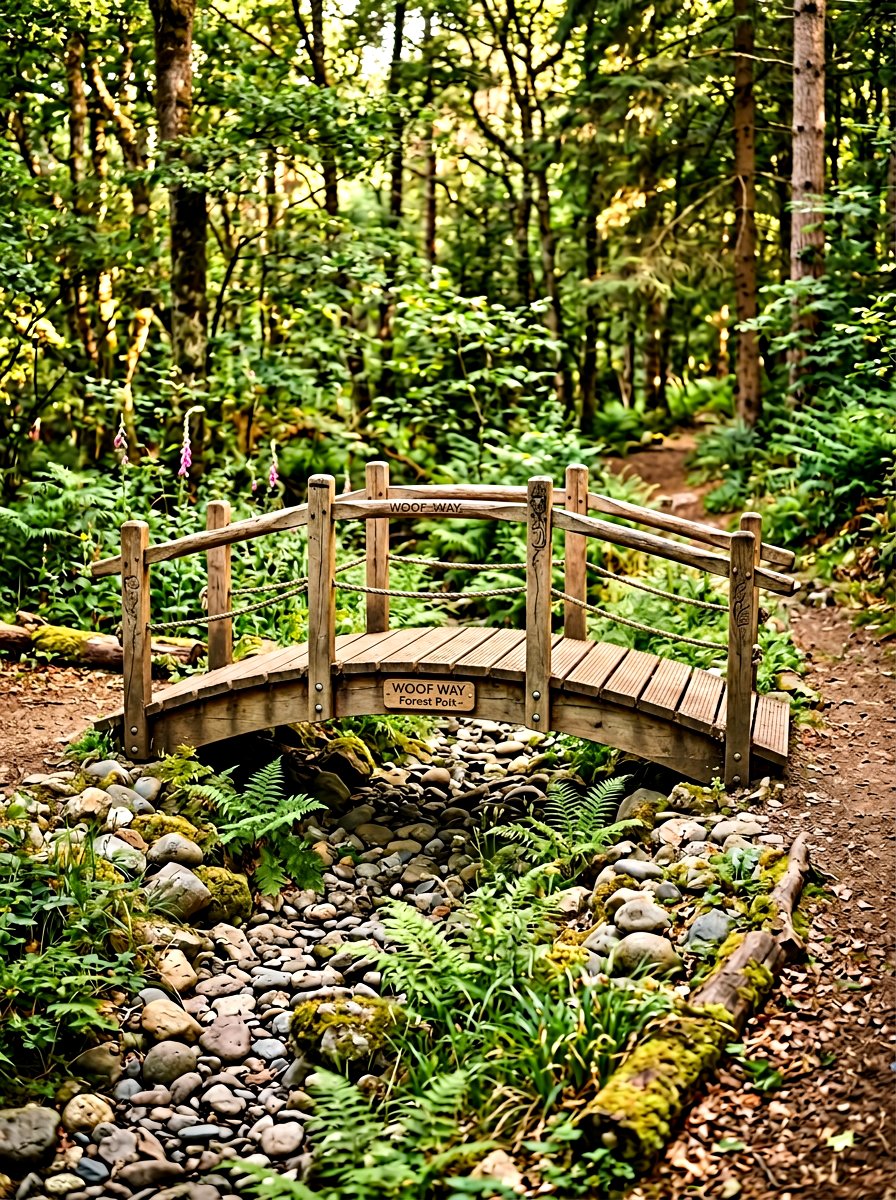 Wooden Dog Bridge - 30 dog friendly backyard ideas