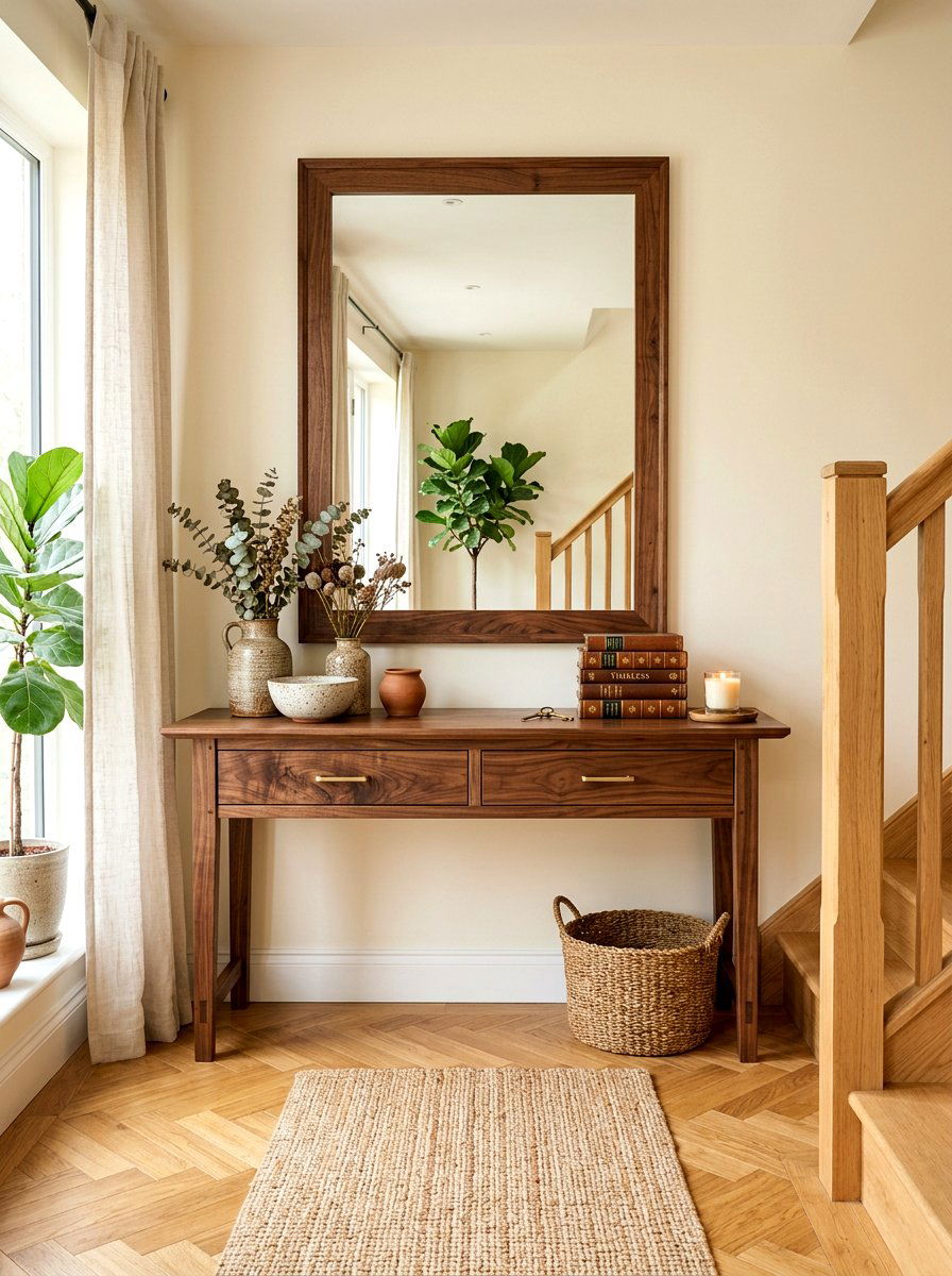 Wooden Entry Table - 30 everyday entry table decor ideas