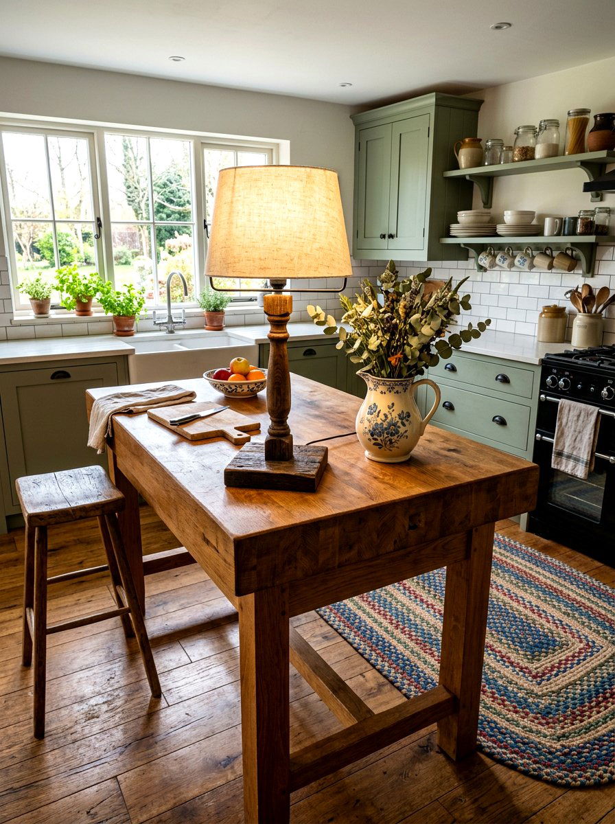 Wooden Farmhouse Lamp - 30 kitchen table lamp ideas