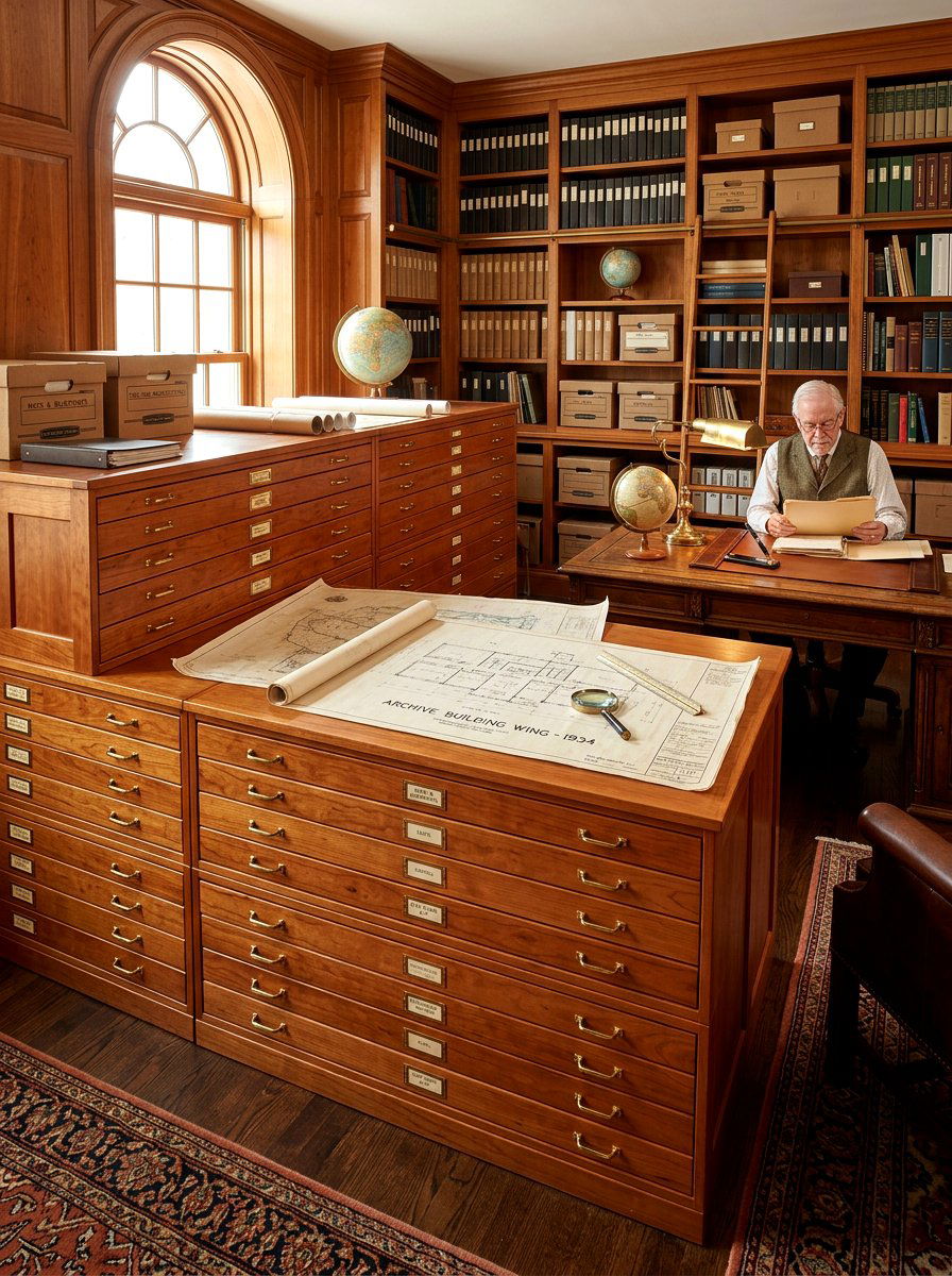 Wooden Flat File Cabinets - 30 archive room office ideas