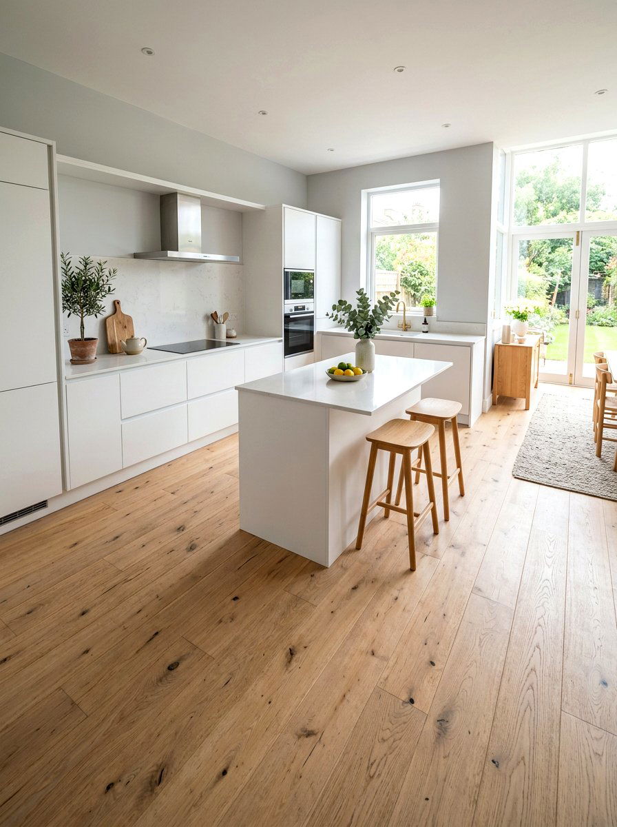 Wooden Flooring Kitchen - 30 Scandinavian kitchen ideas
