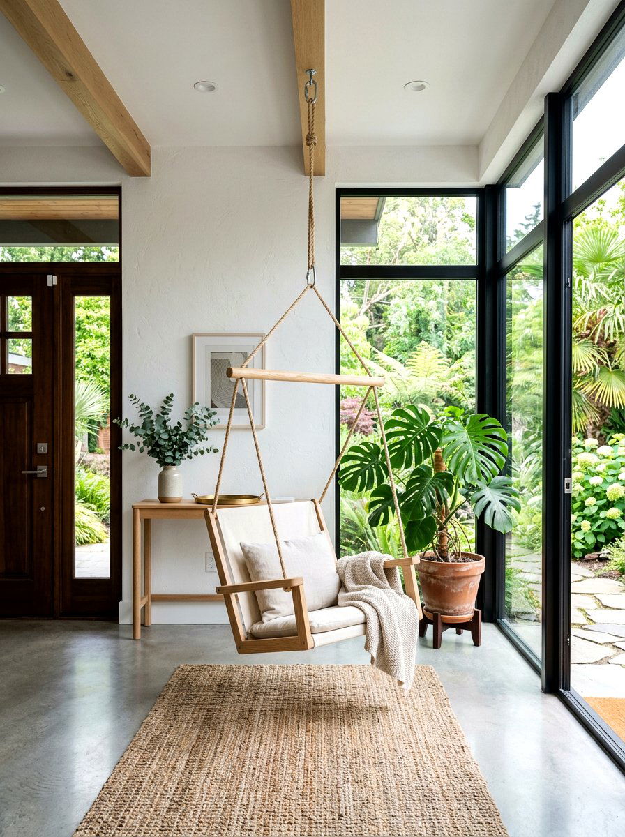 Wooden Frame Hanging Chair - 30 cozy cocoon chair ideas