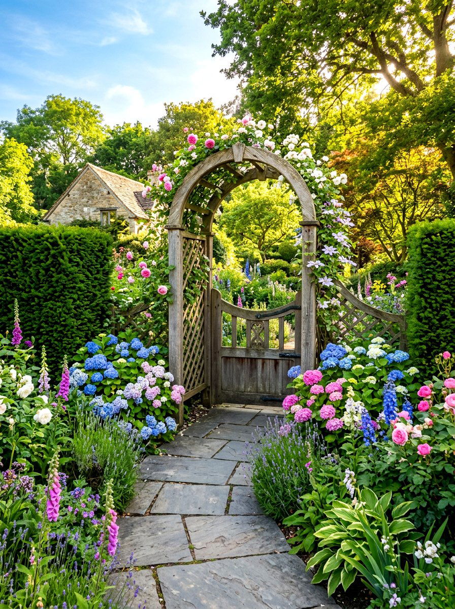 Wooden Garden Arbor With Gate - 30 arbor garden entrance ideas