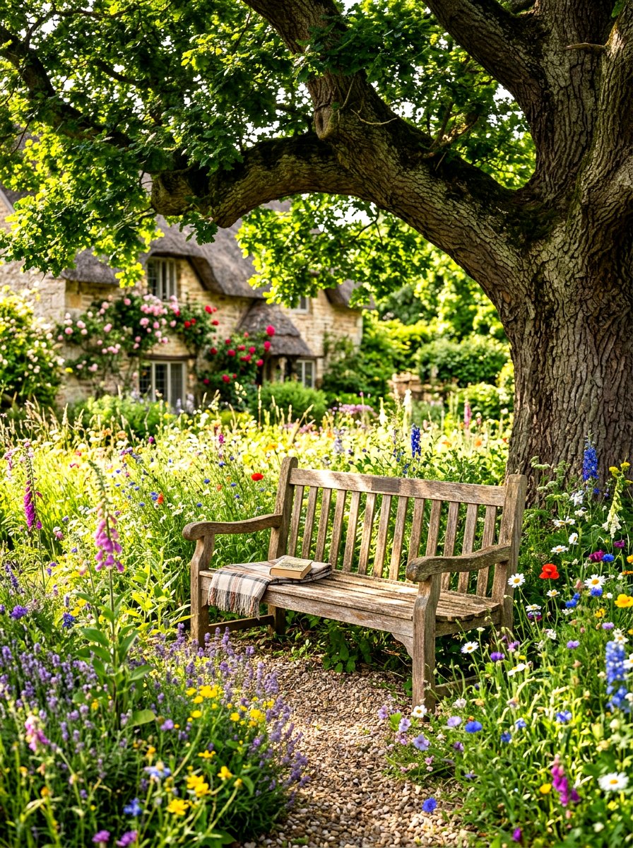 Wooden Garden Bench - 30 outdoor garden decor ideas