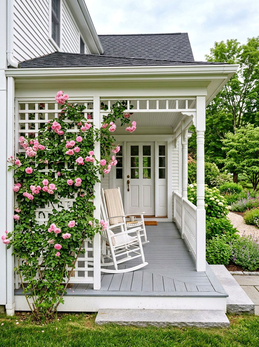 Wooden Lattice Privacy Screen - 30 front porch privacy ideas