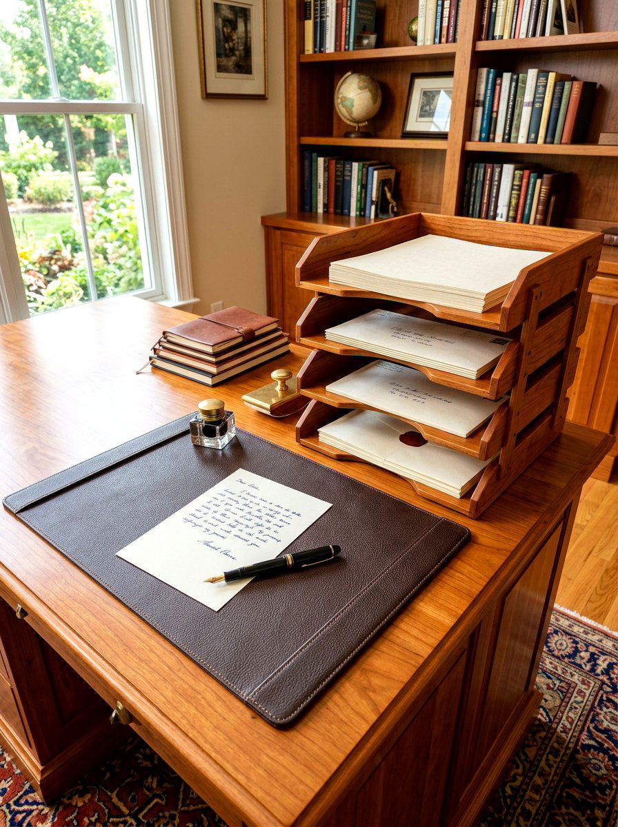 Wooden Letter Tray - 30 office organization ideas