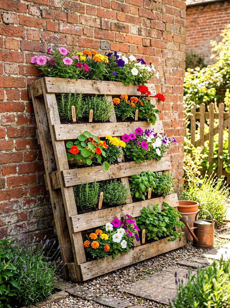 Wooden Pallet Vertical Garden - 30 small vertical garden ideas