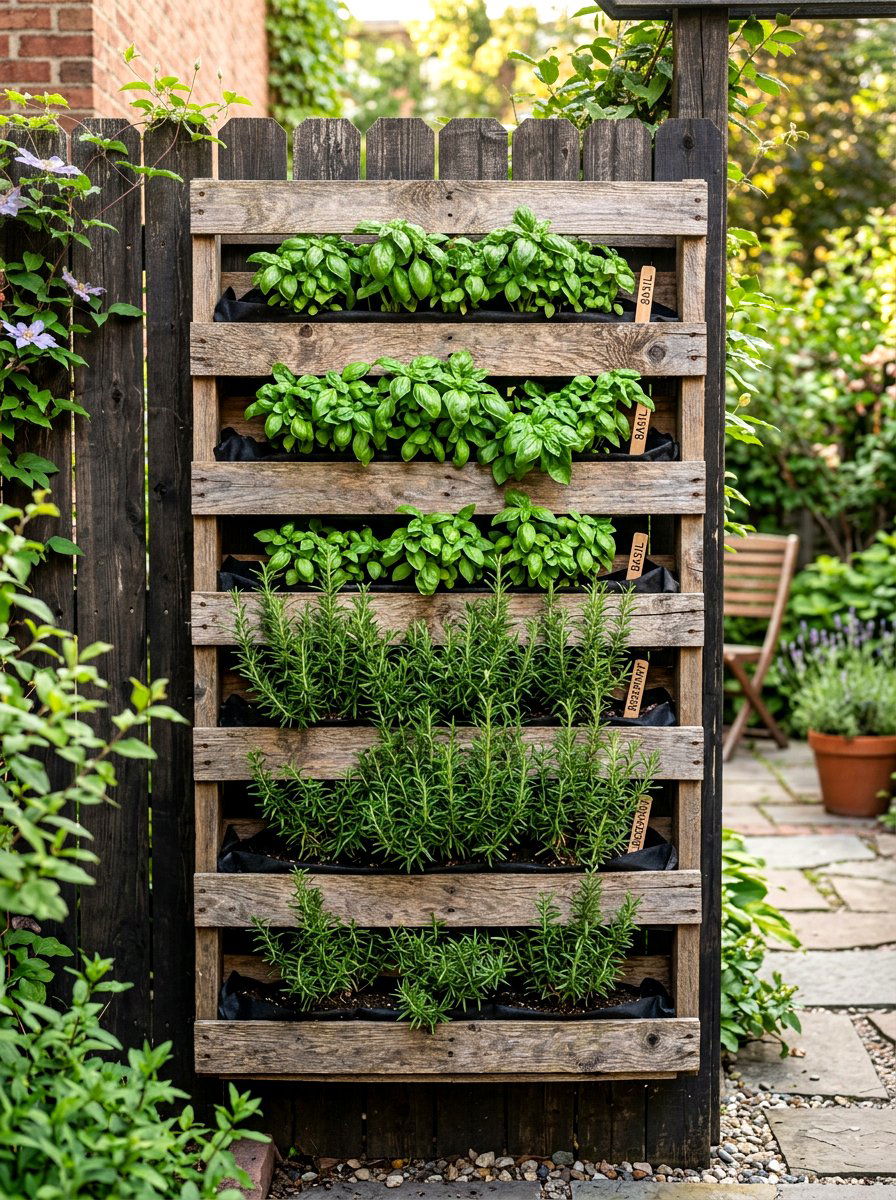 Wooden Pallet Vertical Garden - 30 repurposed garden decor ideas