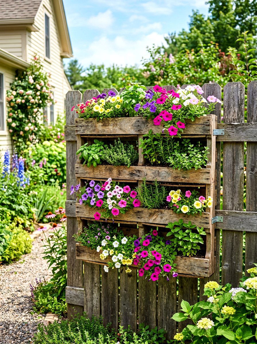 Wooden Pallet Wall - 30 outdoor vertical garden ideas