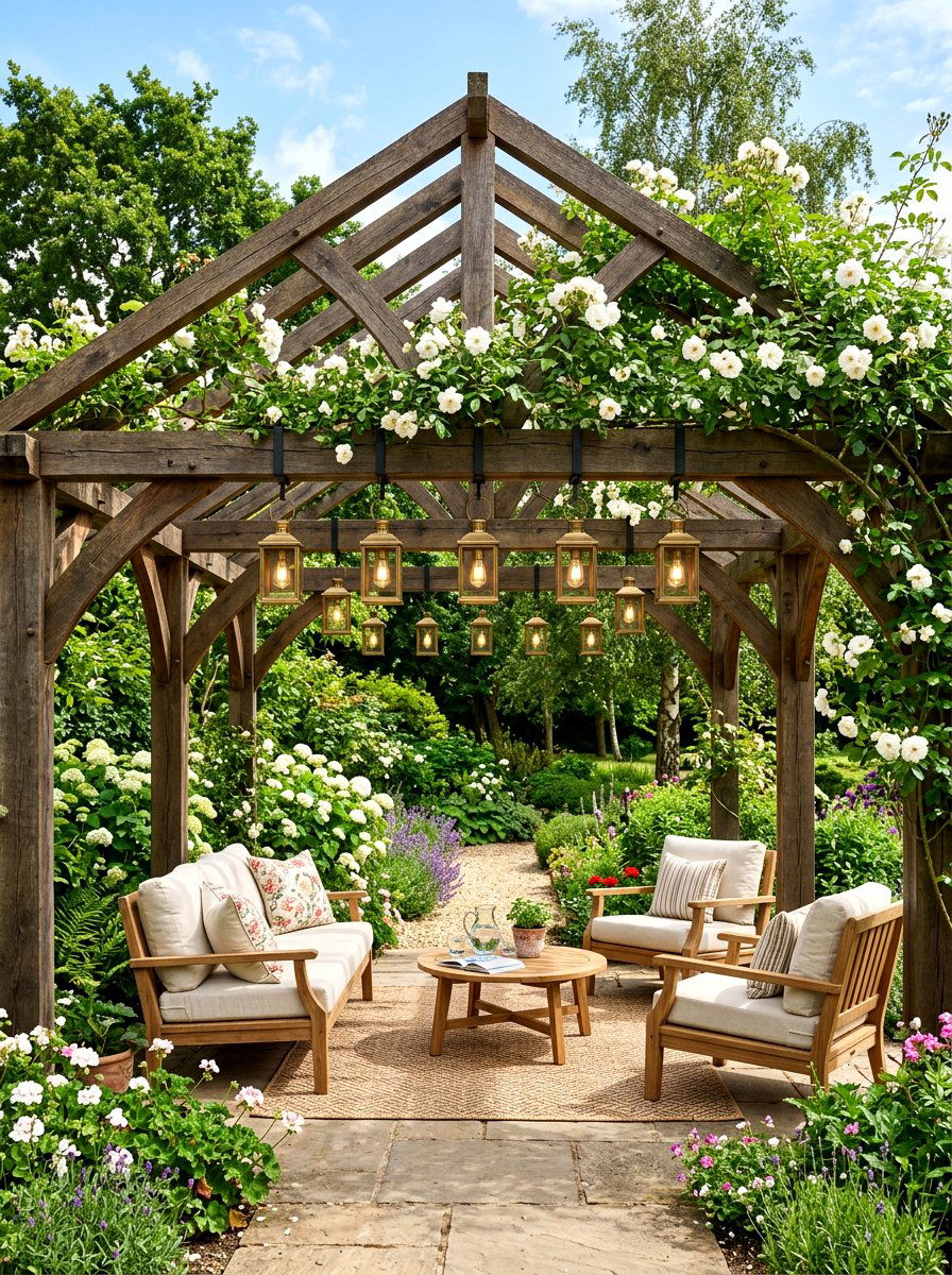 Wooden Pergola - 30 entertainer backyard ideas