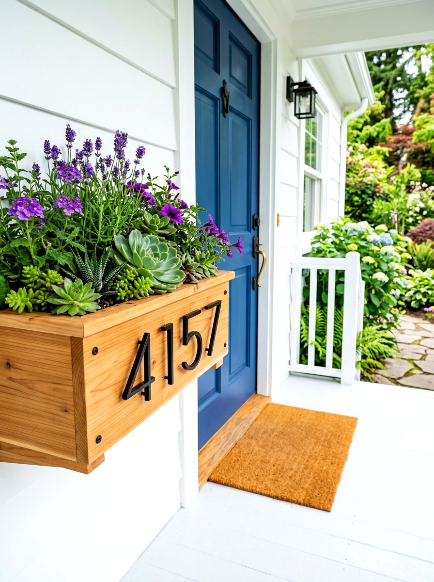 Wooden Planter Box Numbers - 30 house number display ideas
