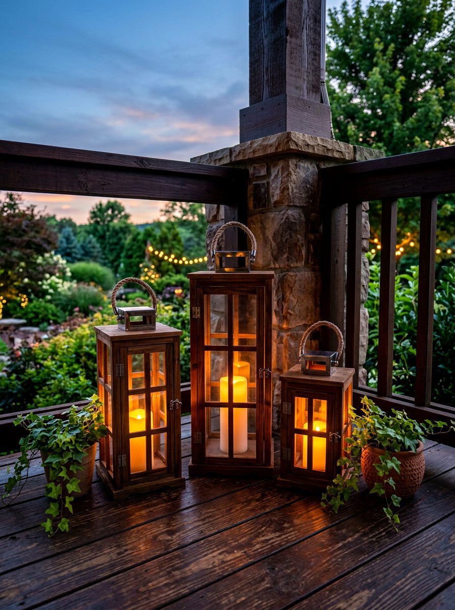 Wooden Porch Lanterns - 30 spring front porch ideas