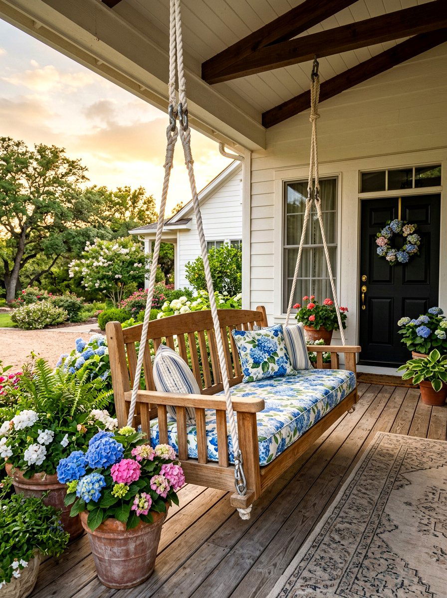Wooden Porch Swing - 30 porch furniture ideas