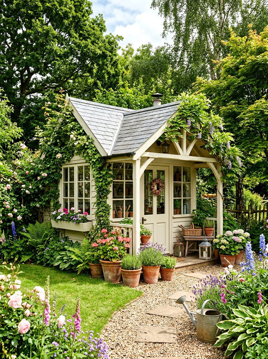 Wooden Potting Shed - 30 Nancy Meyers garden ideas