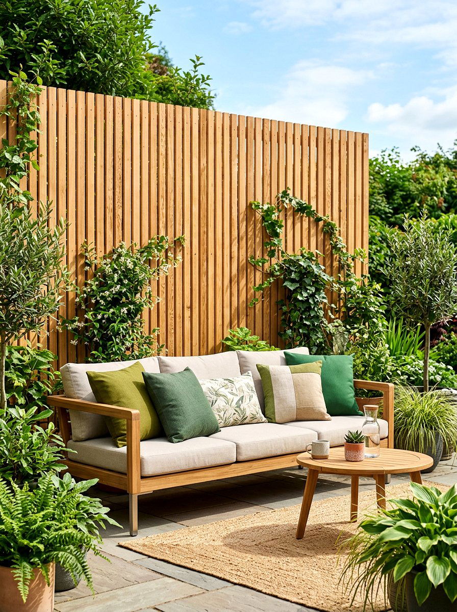 Wooden Privacy Screen - 30 patio makeover ideas