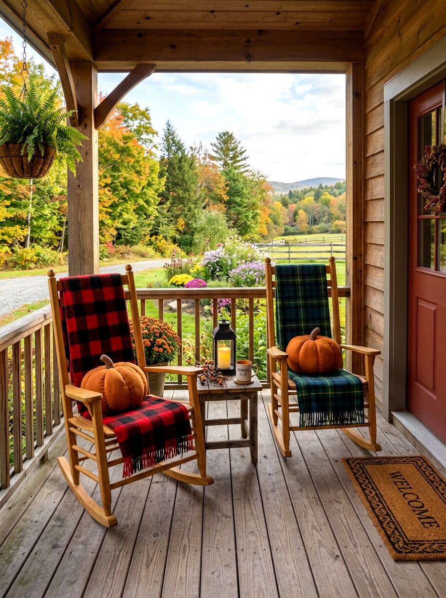 Wooden Rocking Chair Porch - 30 fall front porch ideas