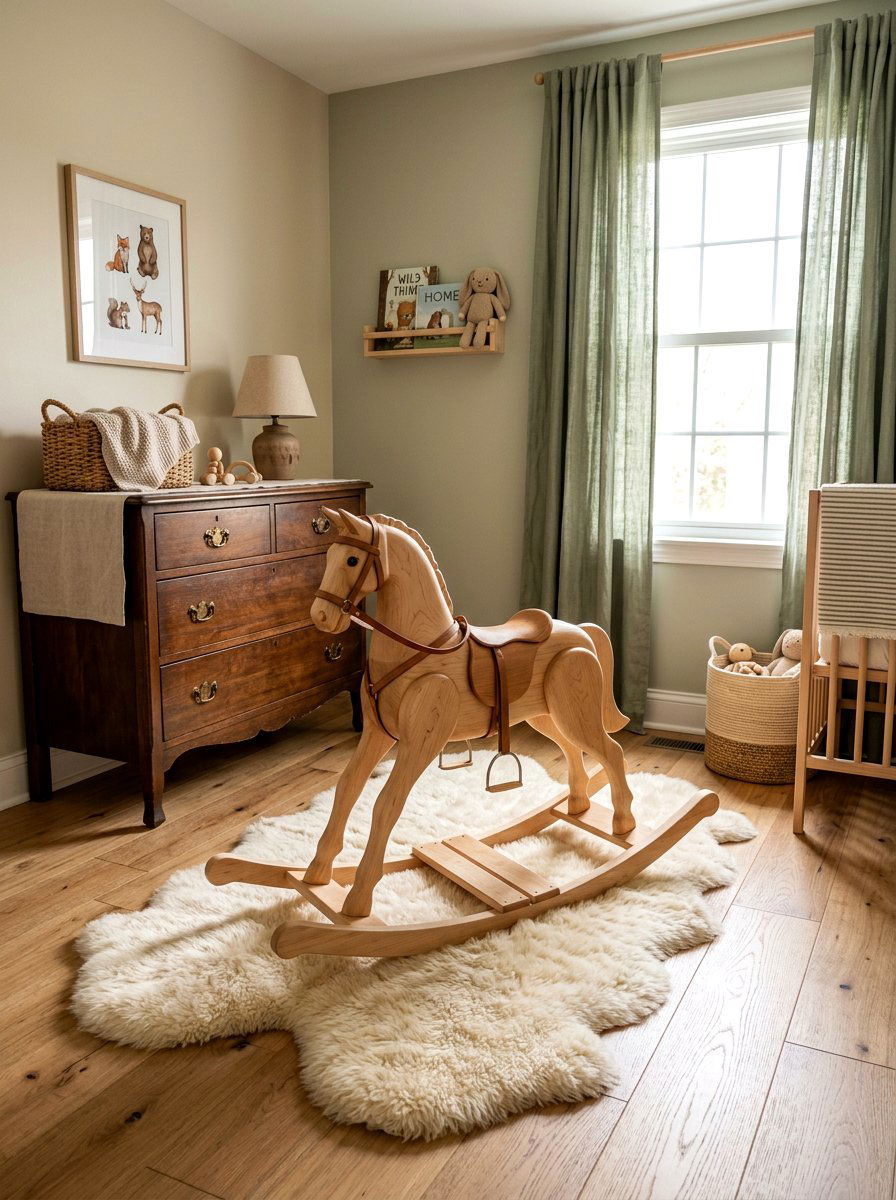 Wooden Rocking Horse - 30 heirloom toy nursery ideas