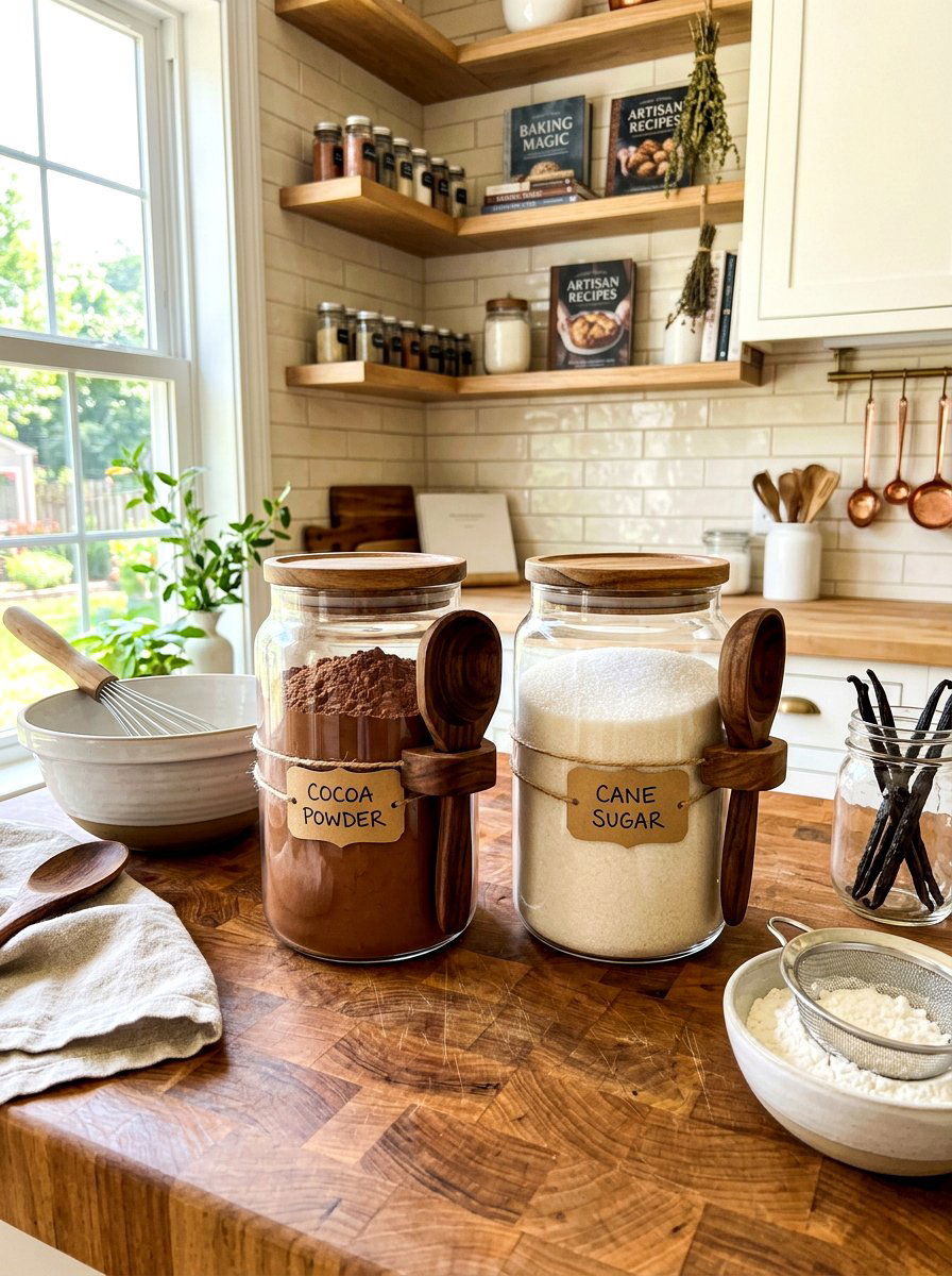 Wooden Scoop Jar - 30 glass jar pantry ideas