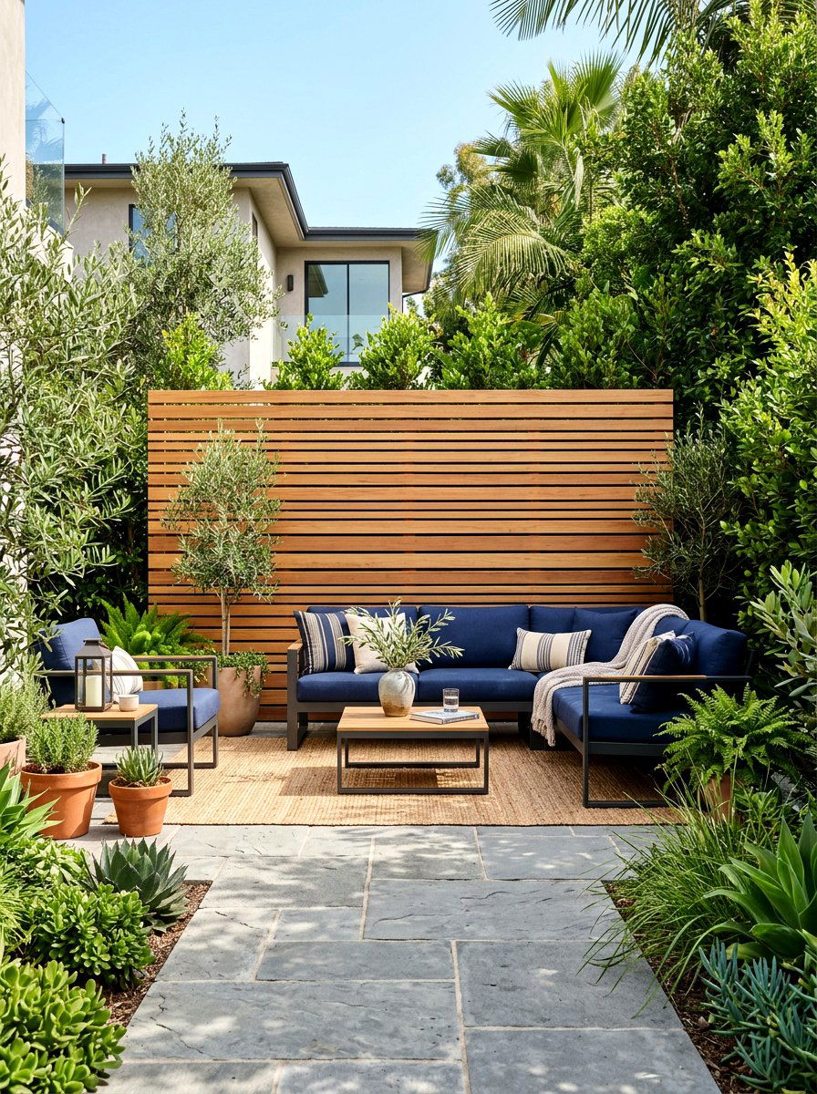 Wooden Slat Panel - 30 patio wall decor ideas