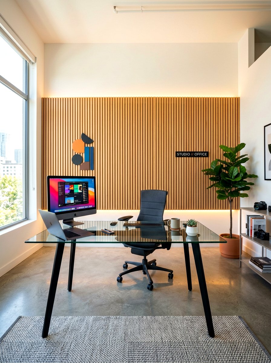 Wooden Slat Panel - 30 home studio backdrop ideas