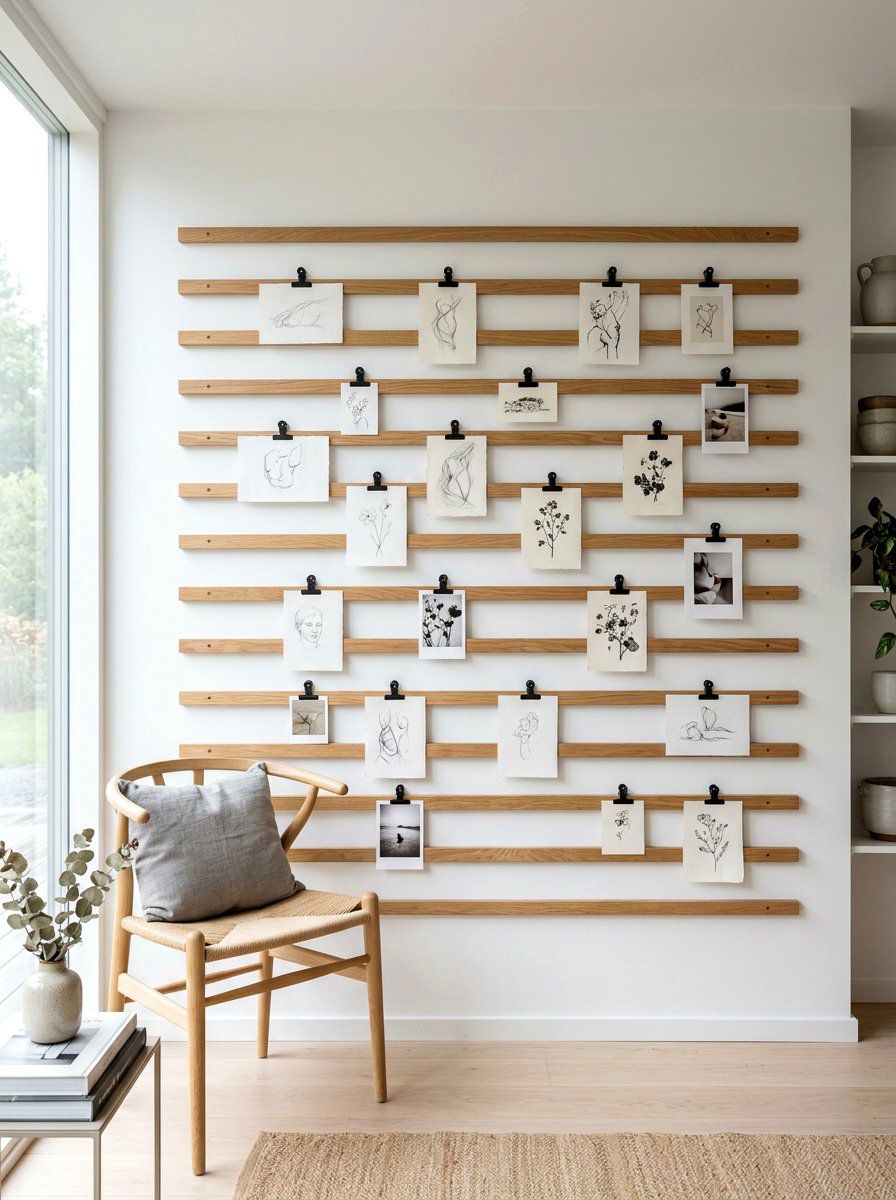 Wooden Slats For Hanging Art - 30 kids art display ideas
