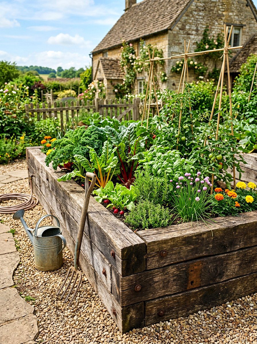 Wooden Sleeper Flower Bed - 30 retaining wall flower bed ideas