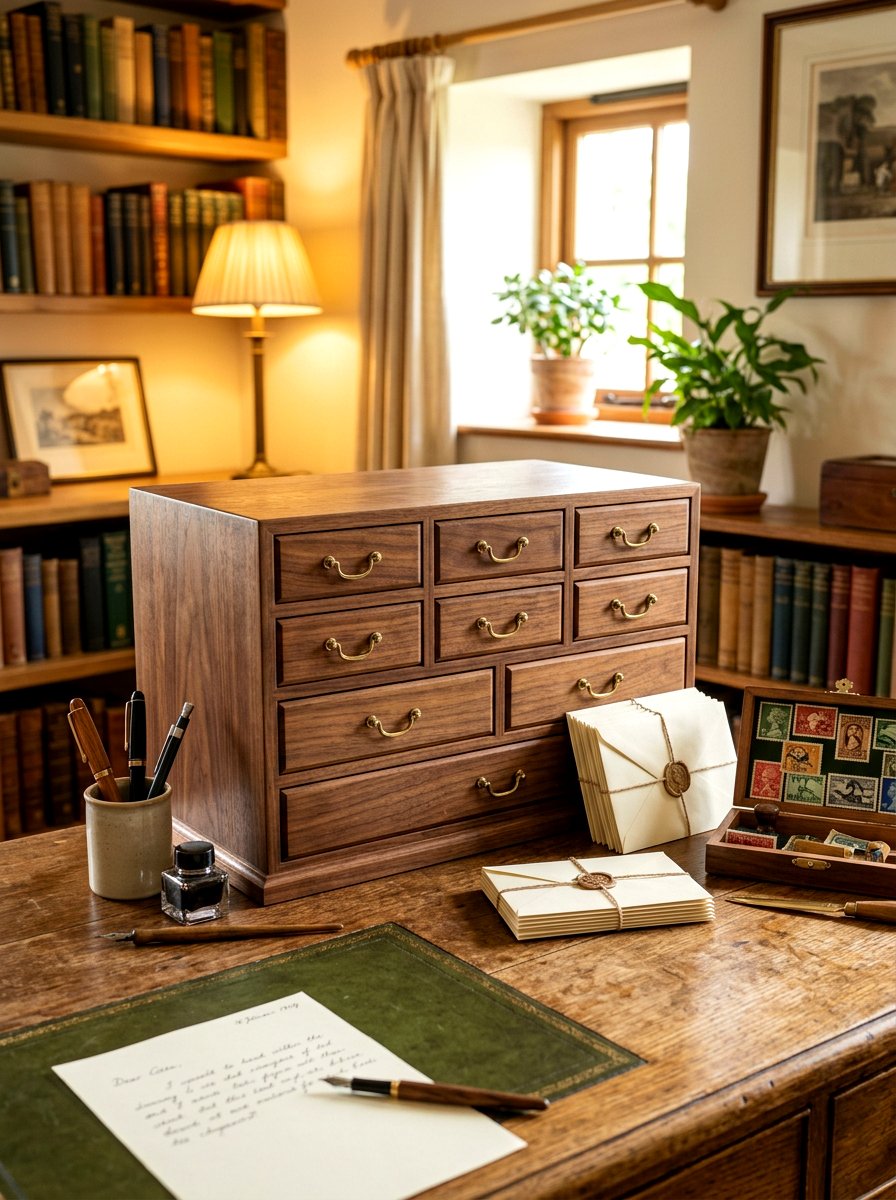 Wooden Stationery Chest - 30 friction maxxing office ideas